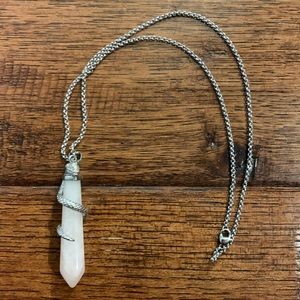 Snake Wrapped Rose Quartz Necklace